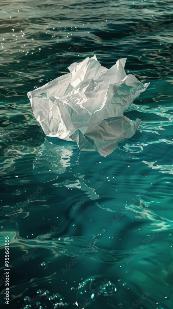 Fototapeta premium sheet of paper on water.