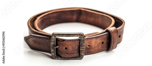 Brown Male Belt Isolated On White Menswear Brown Leather Belt
