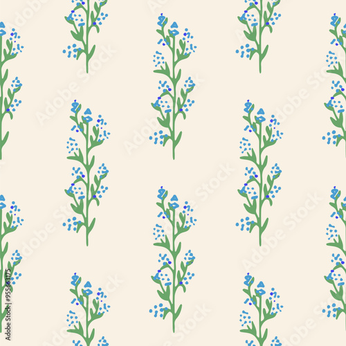 Wallpaper Mural Floral seamless pattern. Cute summer background with flowers and leaves. Modern floral compositions. Fashion vector stock illustration for wallpaper, posters, card, fabric, textile Torontodigital.ca