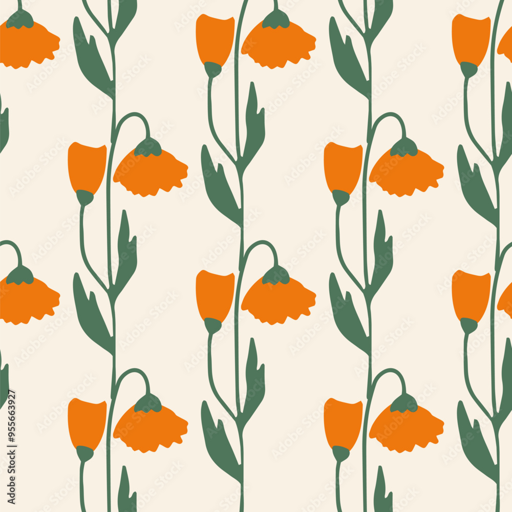 Floral seamless pattern. Cute summer background with flowers and leaves. Modern floral compositions. Fashion vector stock illustration for wallpaper, posters, card, fabric, textile Floral seamless pattern. Cute summer background with flowers and leaves. Modern floral compositions. Fashion vector stock illustration for wallpaper, posters, card, fabric, textile