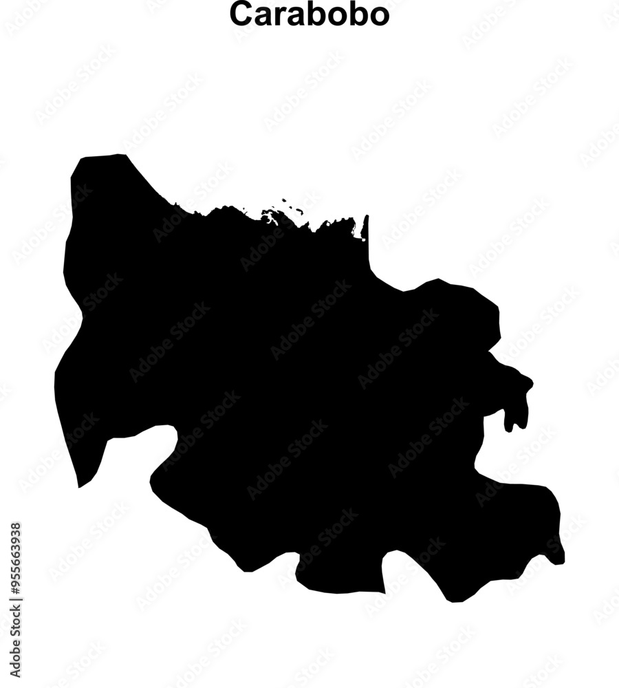 Carabobo state blank outline map Carabobo state blank outline map