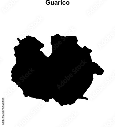 Guarico state blank outline map photo