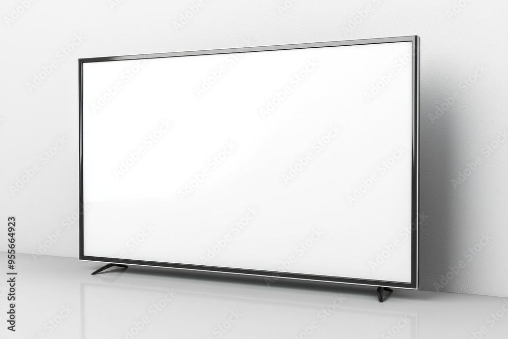 TV screen mockup on isolated background created with Generative AI TV screen mockup on isolated background created with Generative AI