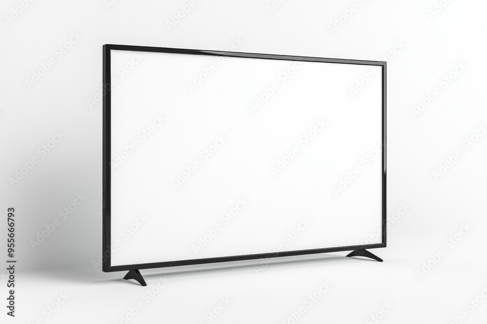 TV screen mockup on isolated background created with Generative AI TV screen mockup on isolated background created with Generative AI