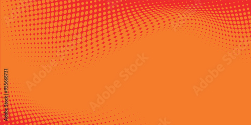Wallpaper Mural Dots halftone orange color pattern gradient texture with technology digital background. Dots pop art comics with summer background. Torontodigital.ca