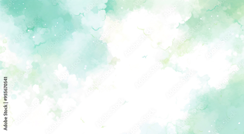 Watercolor wash in tranquil turquoise creates a calming, textured background Watercolor wash in tranquil turquoise creates a calming, textured background
