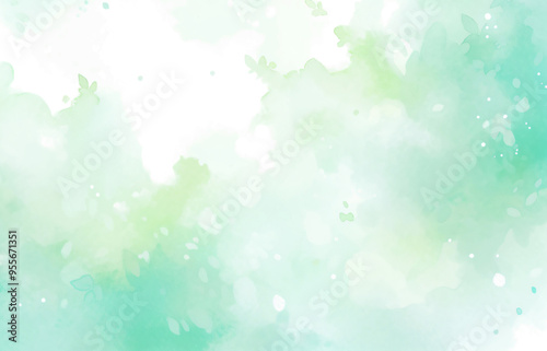 Watercolor wash in tranquil turquoise creates a calming, textured background