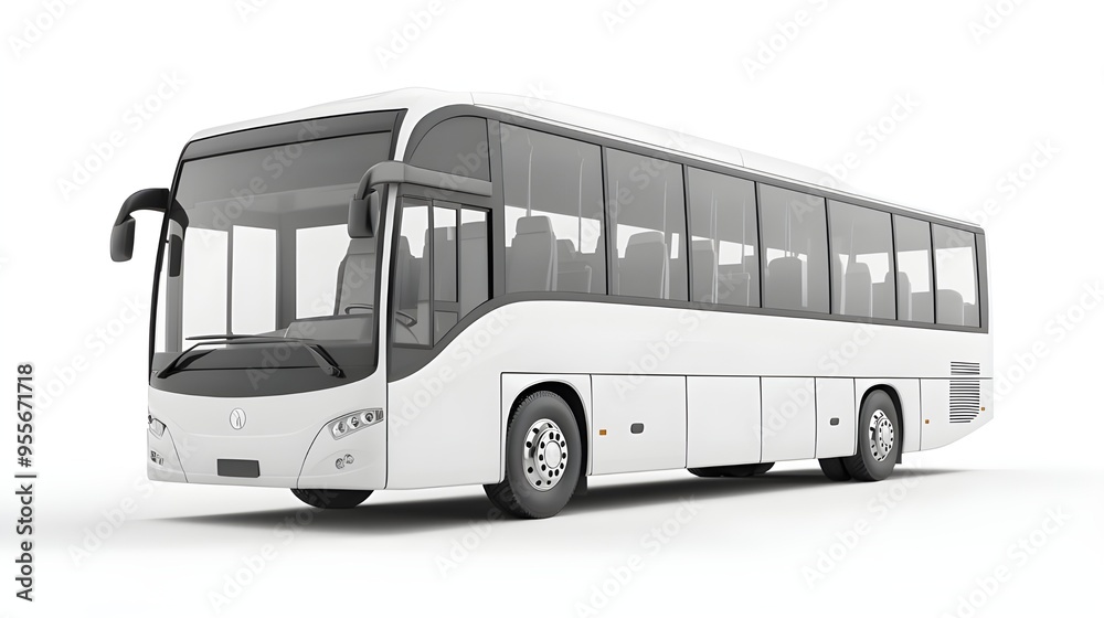 White luxury bus isolated on white background, detailed photo, png. White luxury bus isolated on white background, detailed photo, png.