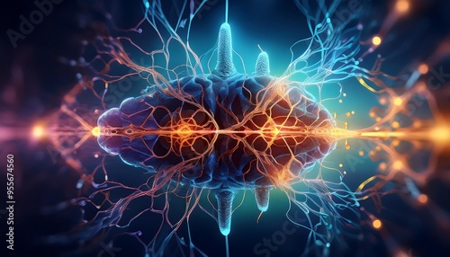 abstract AI neural network concept, artificial intelligence background banner header illustration