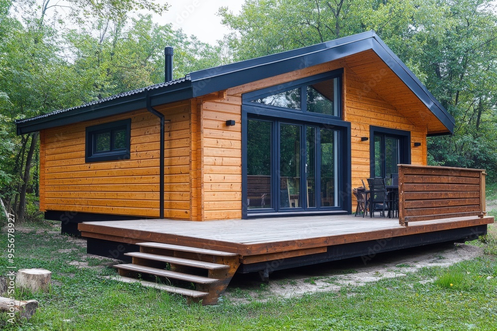 Log Bush Log Cabin: Modern Summer Retreat with Front Deck in Beautiful Bush ...