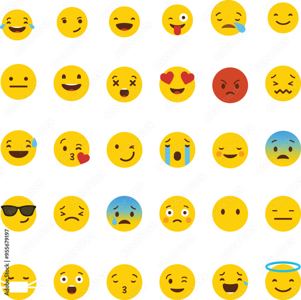 Small pack of Emoji, Editorial Vector Small pack of Emoji, Editorial Vector