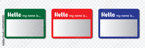 Hello my name cards set. vector hello my name is stickers. EPS 10.