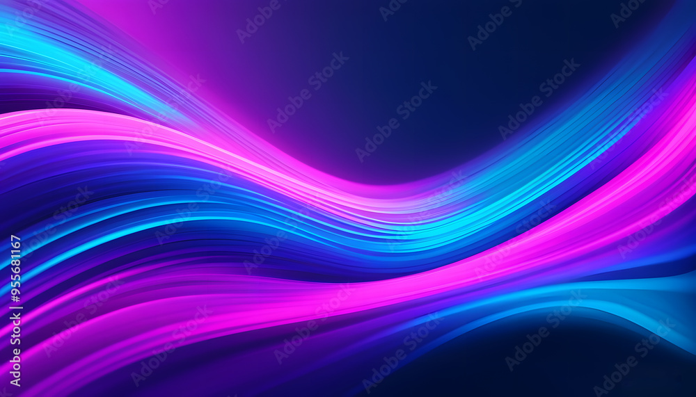 Fototapeta premium Neon Waves Background, Vivid Gradient Lines