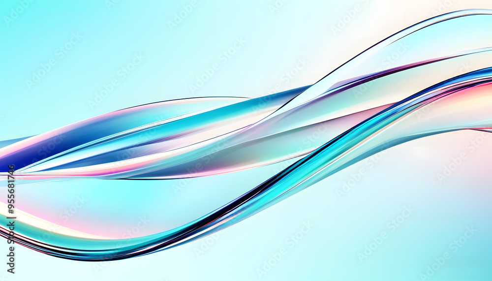 Naklejka premium Modern Wavy Glass Background with Soft Gradients