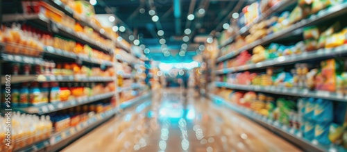 Blur Background With Bokeh Of Supermarket Store