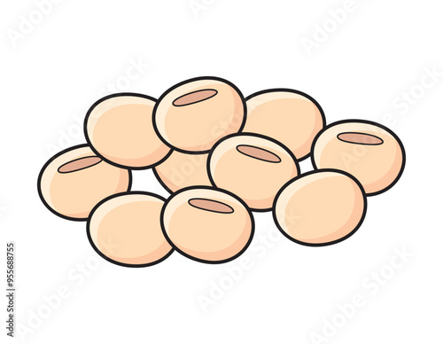 Soybean seeds pile isolated vector
