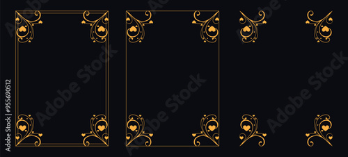 New Set of Resizable Decorative Frames, New Calligraphic frames, New floral rectangular frame, New Borders corners ornate frames for certificate floral classic vector designs collection