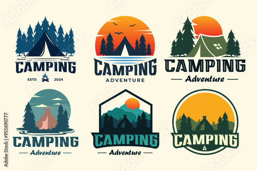 Camp badge logo design for clothing apparel