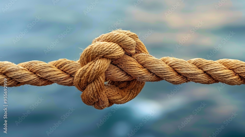 Sea knot on a rope Sea knot on a rope