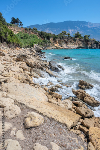 Amazing view of Pessada Beach, Cephalonia, Greece