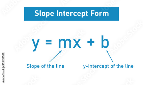 The slope intercept form equation in mathematics.