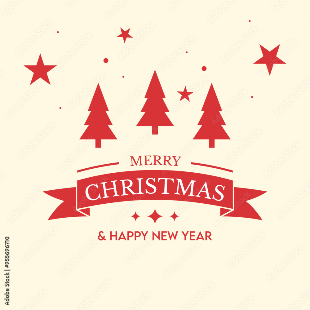 Christmas and New Year greeting card design template vector illustration
Christmas and New Year greeting card design template vector illustration