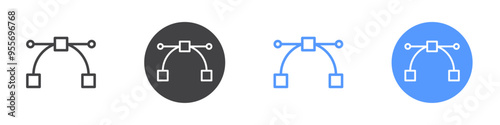 Anchor transform icon Flat set in black and white color