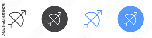 Free Download Archer icon Flat set in black and white color - GFXLoad
