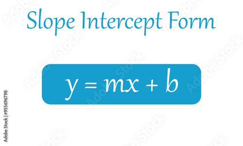 The slope intercept form equation in mathematics.