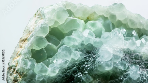 Detailed view of prehnite s...
