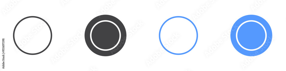 Circle icon Flat set in black and white color Circle icon Flat set in black and white color