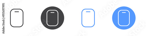 Mobile icon Flat set in black and white color