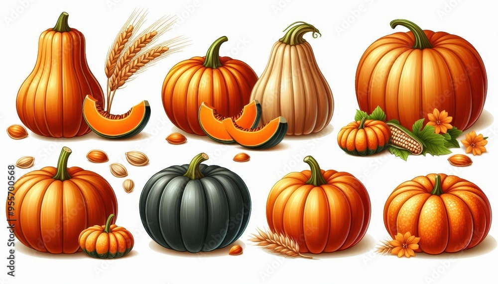 set of pumpkin set of pumpkin