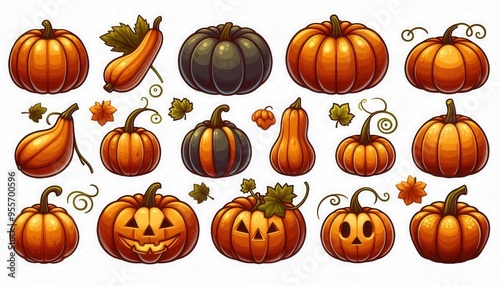 collection of pumpkins halloween