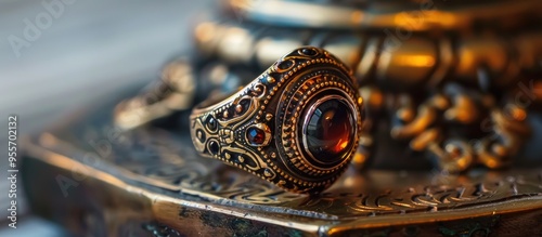 A Haqeeq Stone In Turkish Style Ring photo