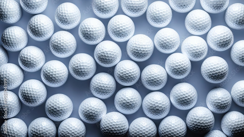 Many golf balls together closeup isolated on white. Textured background of used golf balls. Professional sports industry, equipment hobby participation. White golf balls background. Banner. Close up Many golf balls together closeup isolated on white. Textured background of used golf balls. Professional sports industry, equipment hobby participation. White golf balls background. Banner. Close up
