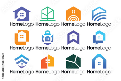Unique house logo design collection