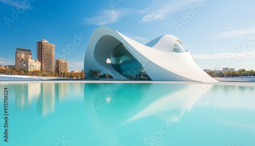 Stunning view of valencia s ciudad de las artes y las ciencias  a modern architectural marvel photo