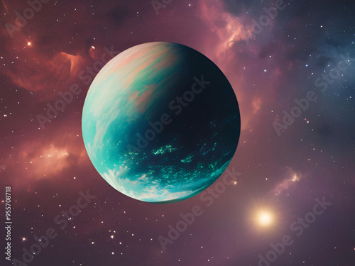 Celestial Horizon: A Planet Bathed in Cosmic Light
