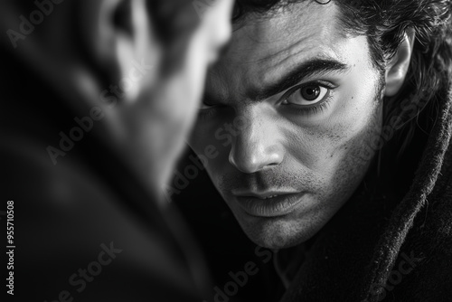 Dracula heroically saves a young woman from danger in a moody, vintage gothic setting