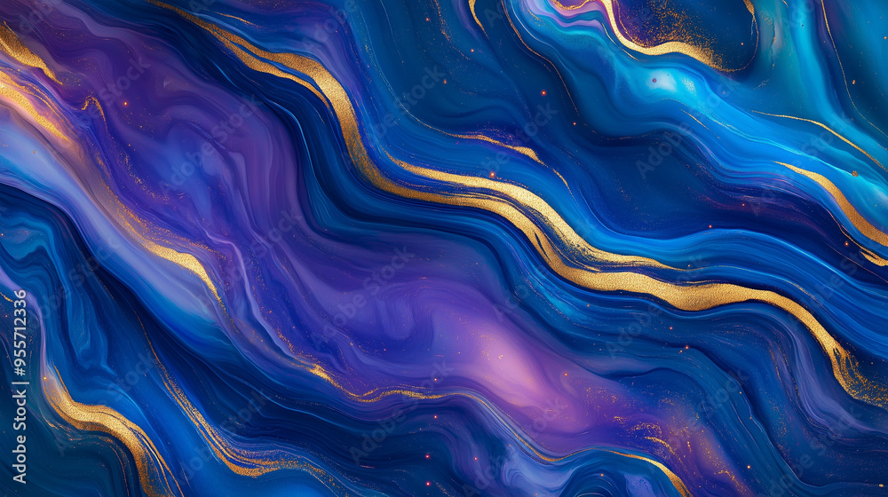 Abstract flowing design with rich blues, purples, and gold accents, resembling a cosmic river or swirling galaxy, evoking a sense of movement and fluidity. Abstract flowing design with rich blues, purples, and gold accents, resembling a cosmic river or swirling galaxy, evoking a sense of movement and fluidity.