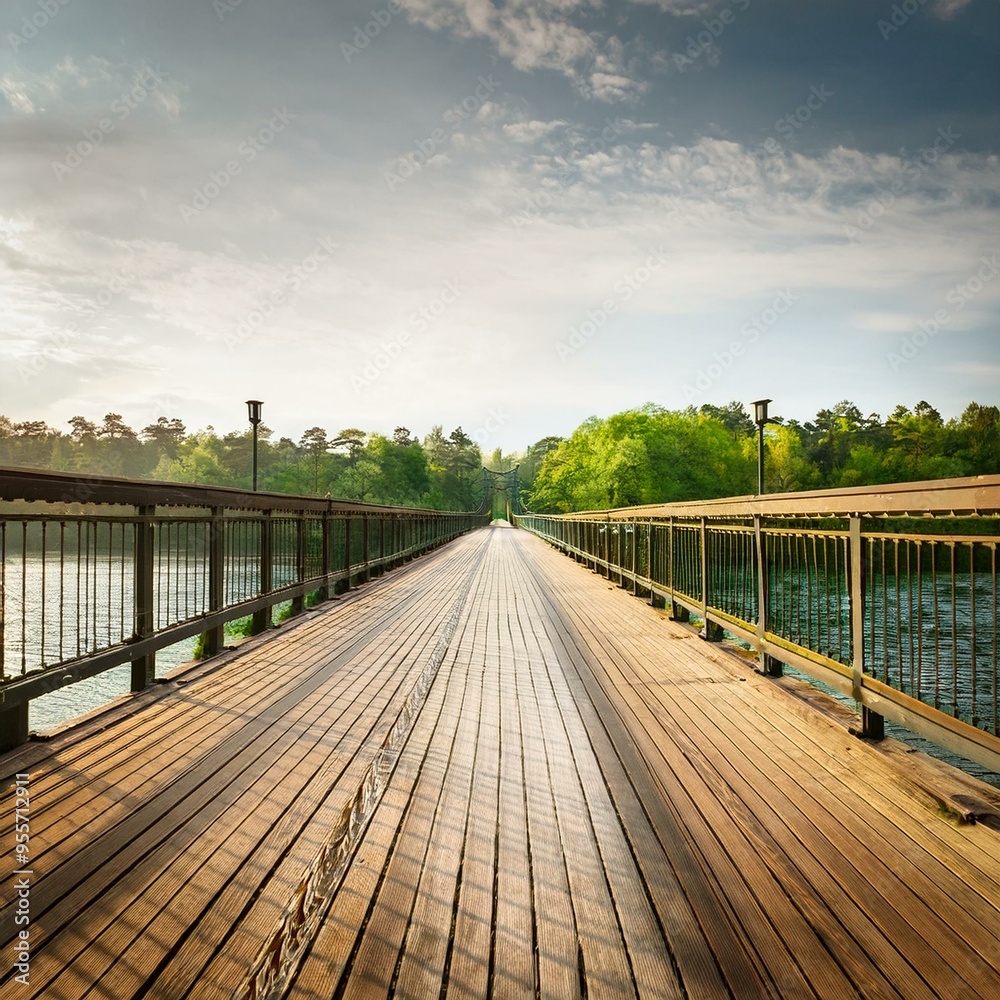 Obraz premium crossing a river, AI generated