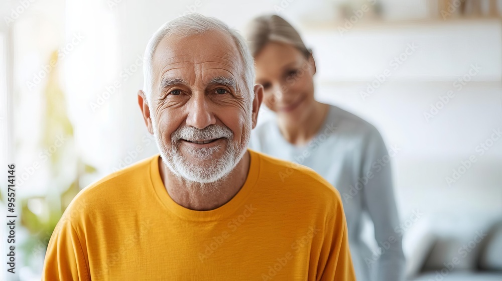 Elderly man being helped with his daily routine, organized and attentive care, professional environment Elderly man being helped with his daily routine, organized and attentive care, professional environment