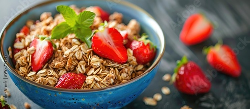 Cereals With Strawberry Delicious And Healthy Breakfast