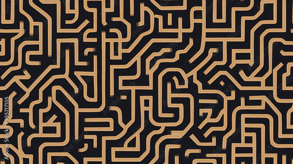 Vector seamless pattern in the form of a labyrinth. Labyrinth. Illustration Vector seamless pattern in the form of a labyrinth. Labyrinth. Illustration
