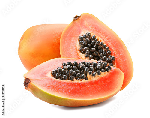 papaya isolated on transparent background photo