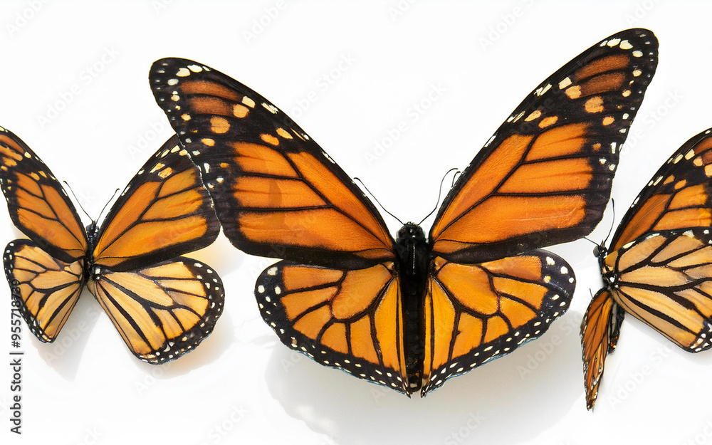 monarch butterfly on white background