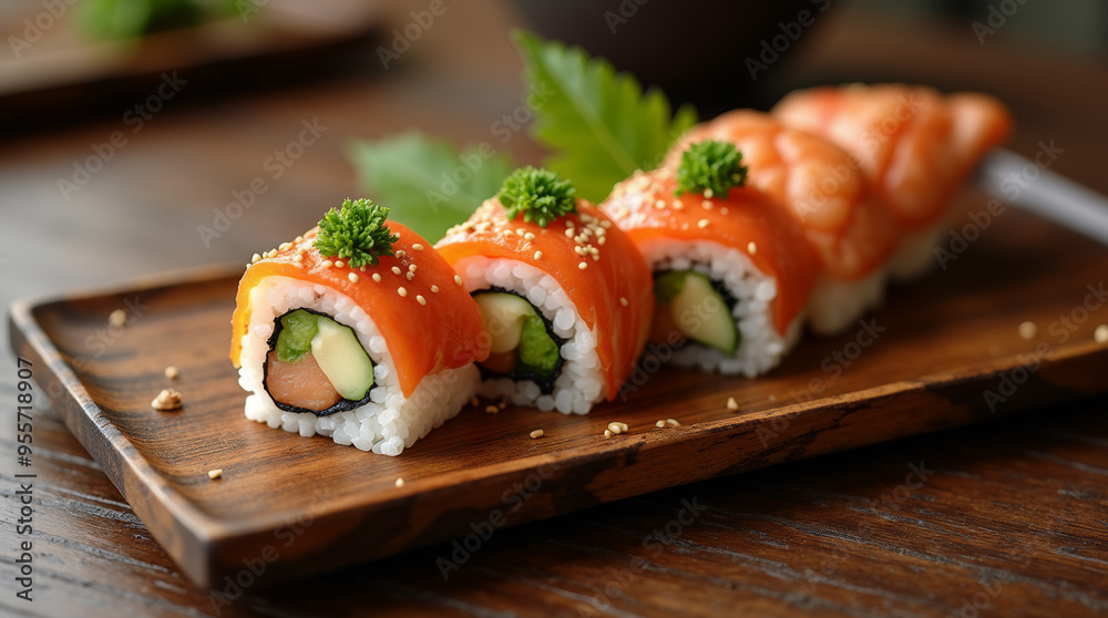 japanese food on wooden plate on table japanese food on wooden plate on table