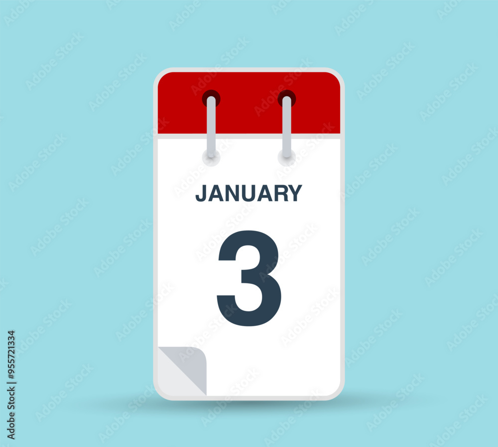 January 3 Vertical calendar leaf January 3 Vertical calendar leaf