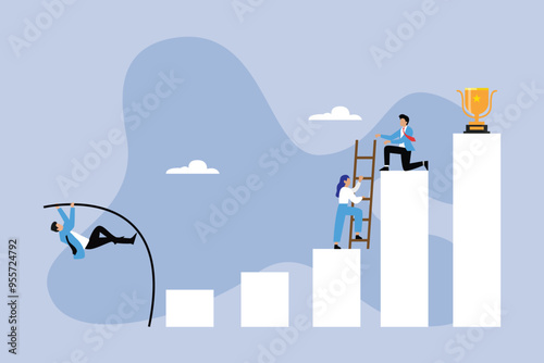 Business growth and goal achievement with efficient work